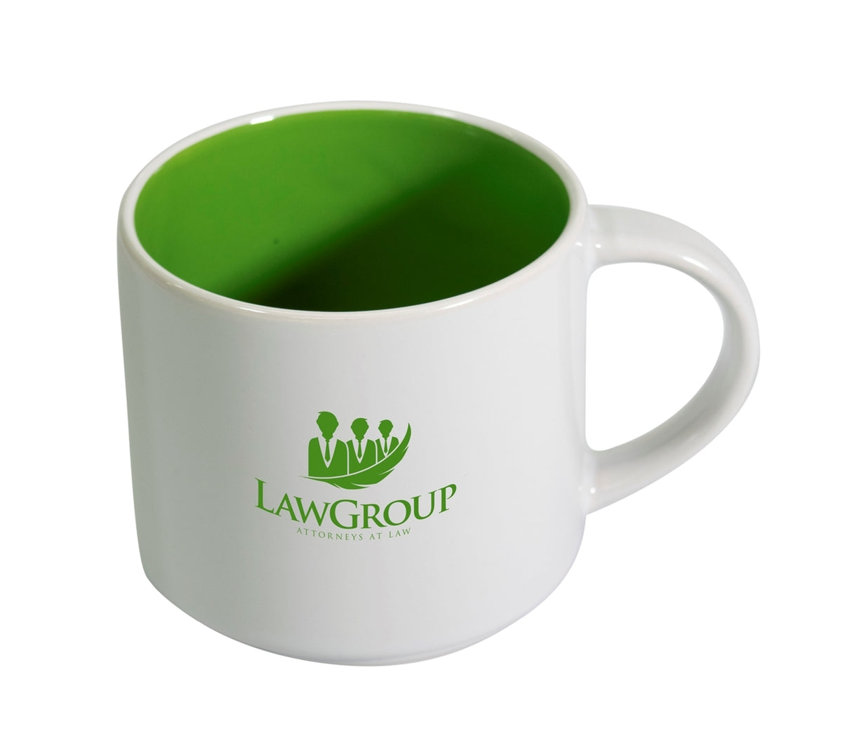 Brighton 14oz two-tone ceramic mug white/green in a Ripple box