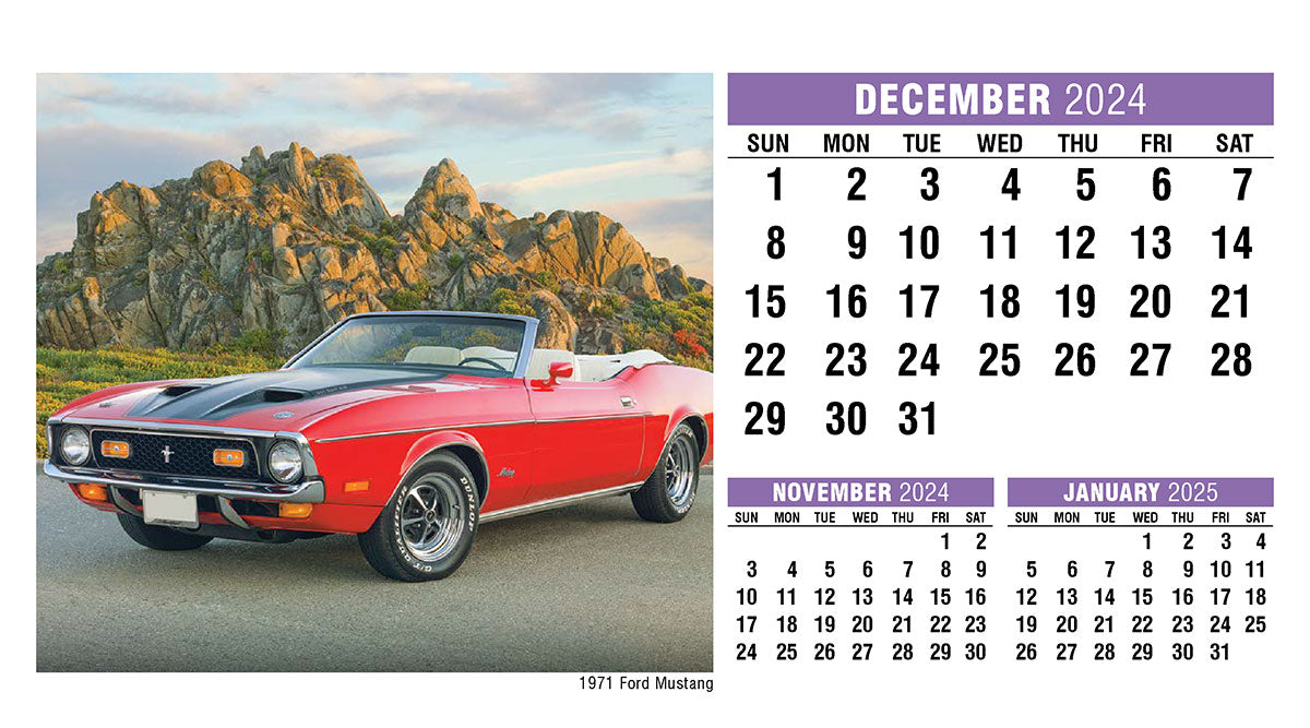 Classic Cars Desk Tent Calendar