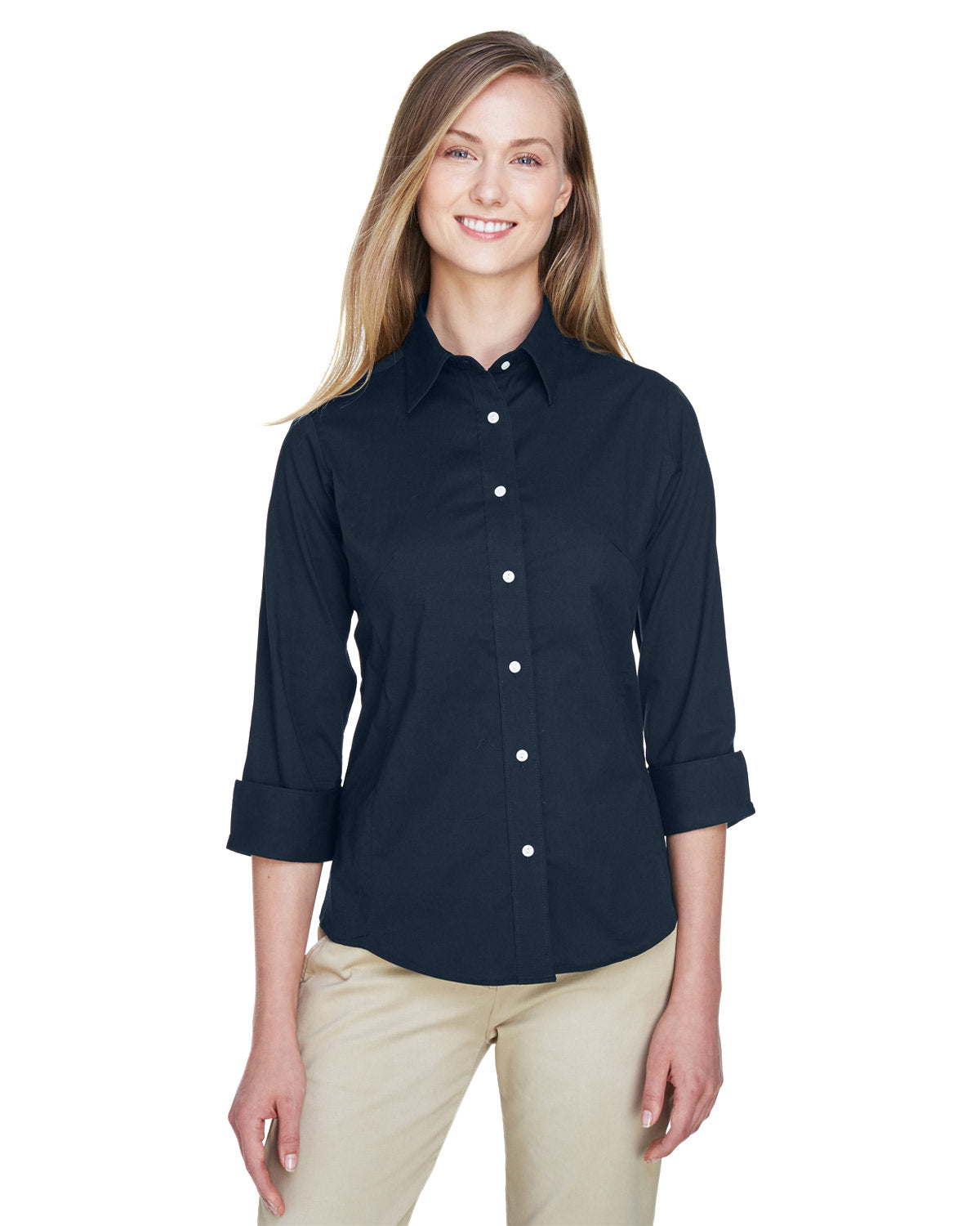 DEVON AND JONES Ladies' Perfect Fit? 3/4-Sleeve Stretch Poplin Blouse