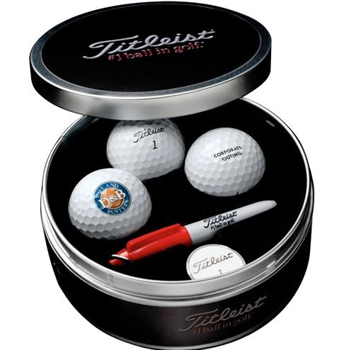 Titleist® Pro V1® or Pro V1x® 3-Ball Stock Tin w/Sharpie & Ball Marker