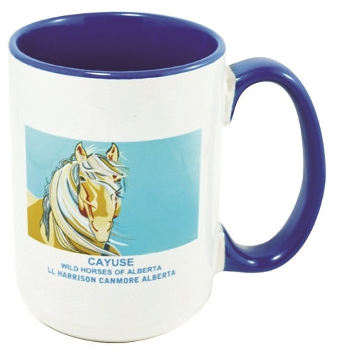 Hinton 14oz 2tone white/blue Sublimation mug in Ripple brown gift box