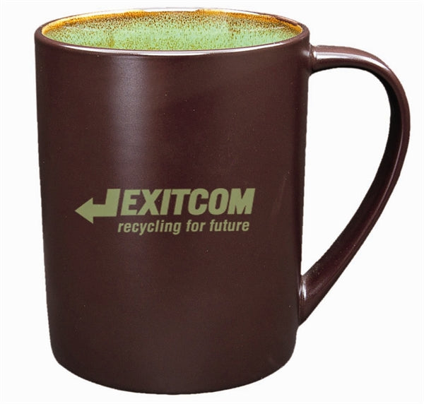 Au Chocolat 17oz 2tone brown/green mug