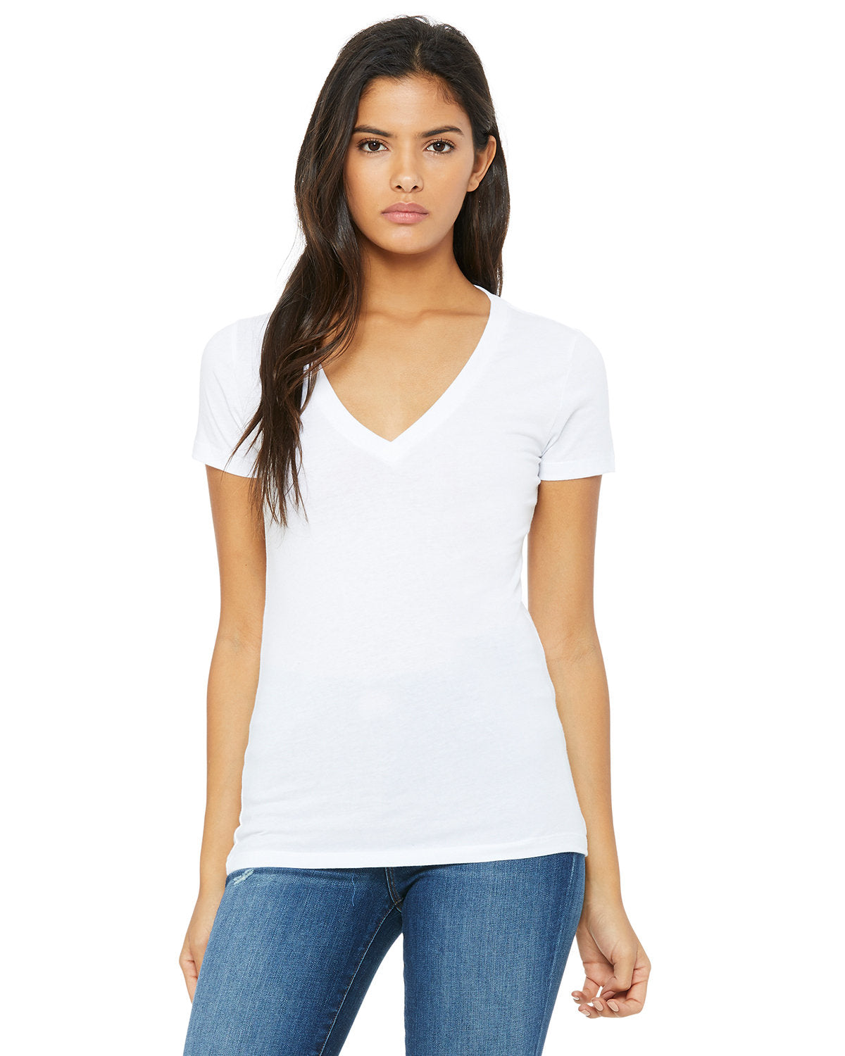 BELLA+CANVAS Ladies' Jersey Short-Sleeve Deep V-Neck T-Shirt