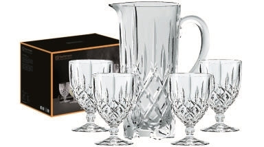 Nachtmann Noblesse crystal pitcher and 4 goblet set (5pcs) in retail gift box