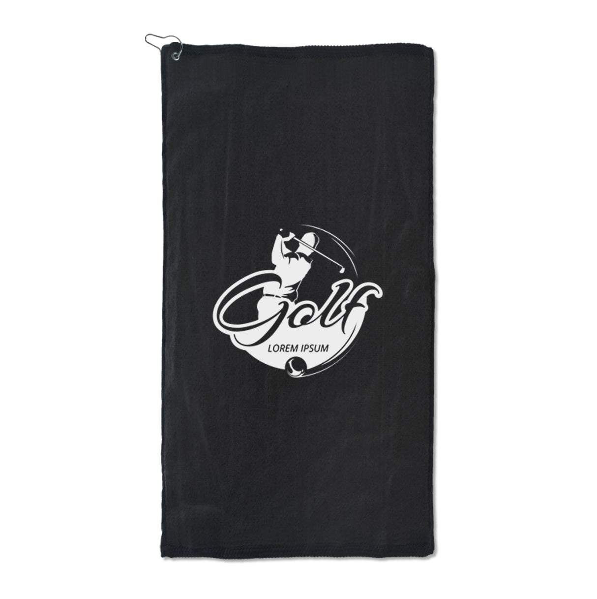 100% Cotton Velour Golf Towel with Grommet & Hook - 16"x30"