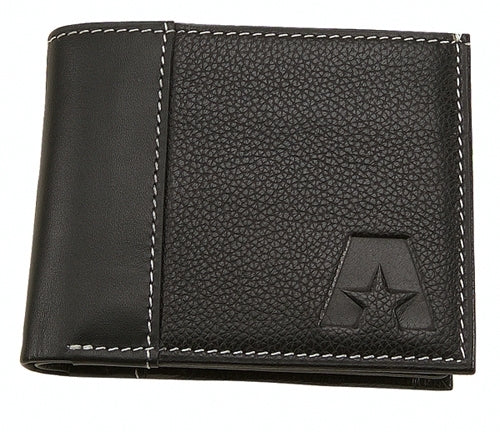 Men's Wallet black nappa leather with white stitching