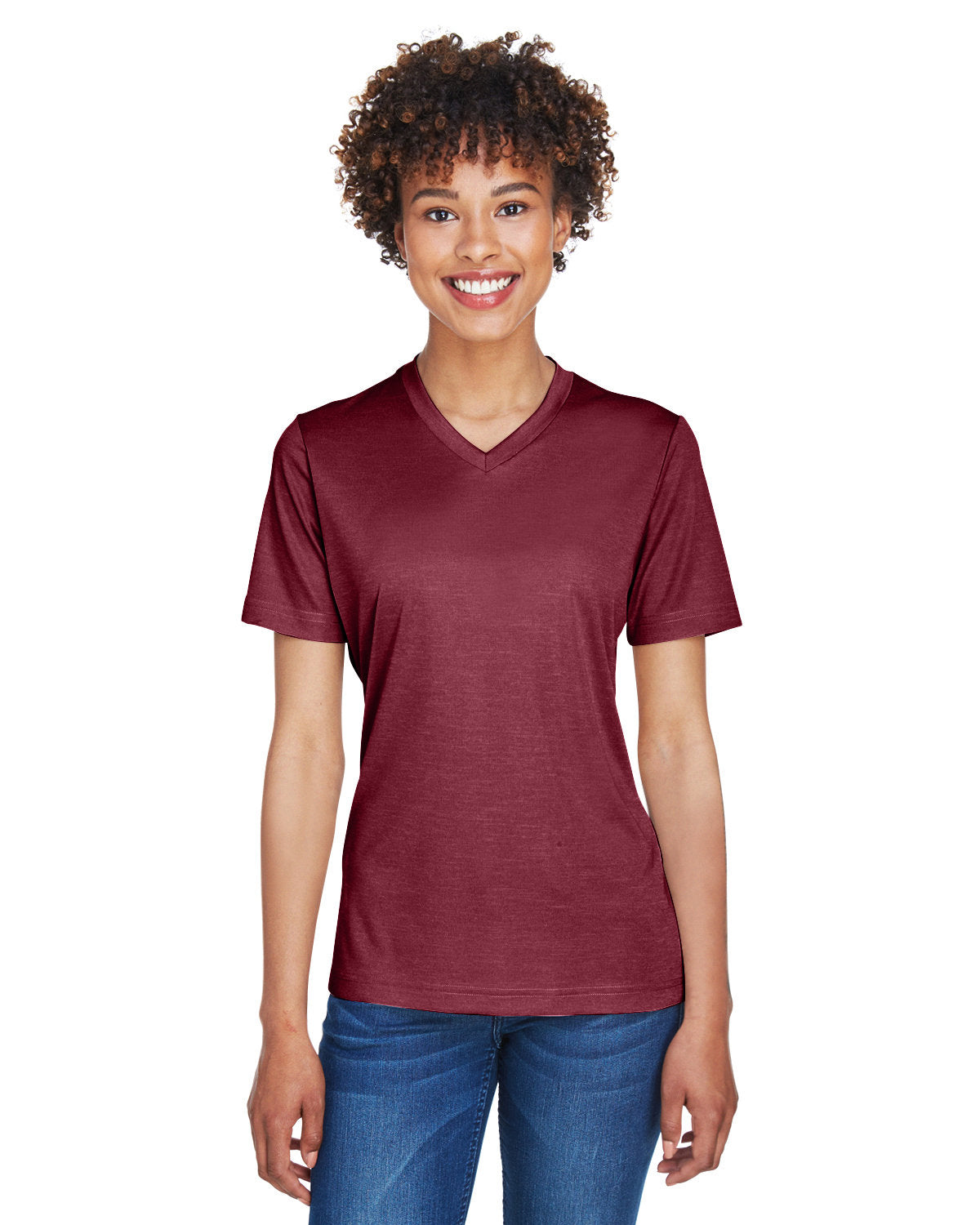 000246 Team 365 Ladies' Sonic Heather Performance T-Shirt