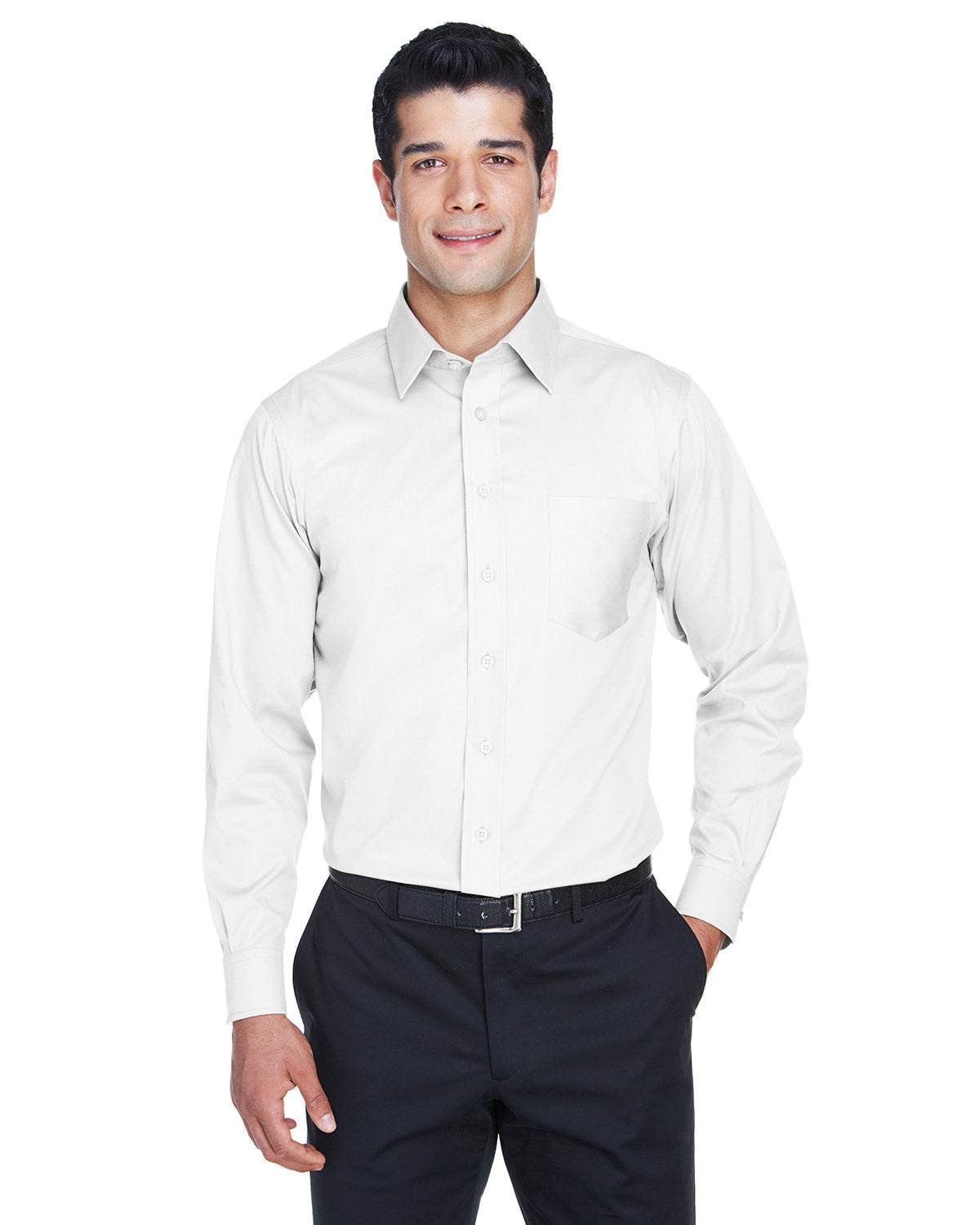000163 Devon and Jones Men's Crown Collection® Solid Stretch Twill Woven Shirt