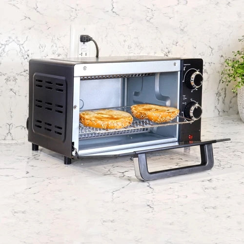 Total Chef 4-Slice Toaster Oven, Black