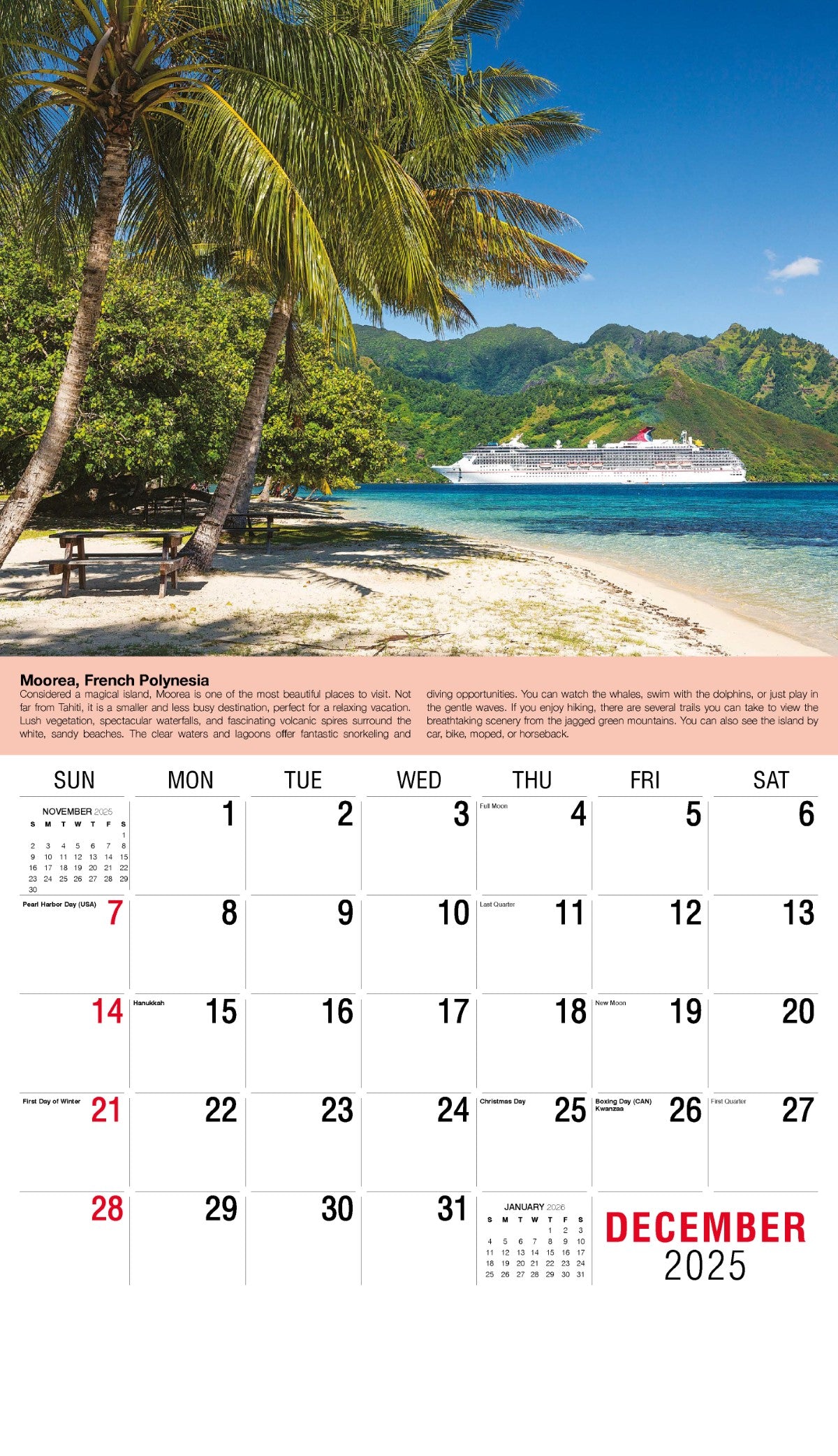 Galleria Wall Calendar 2025 World Travel