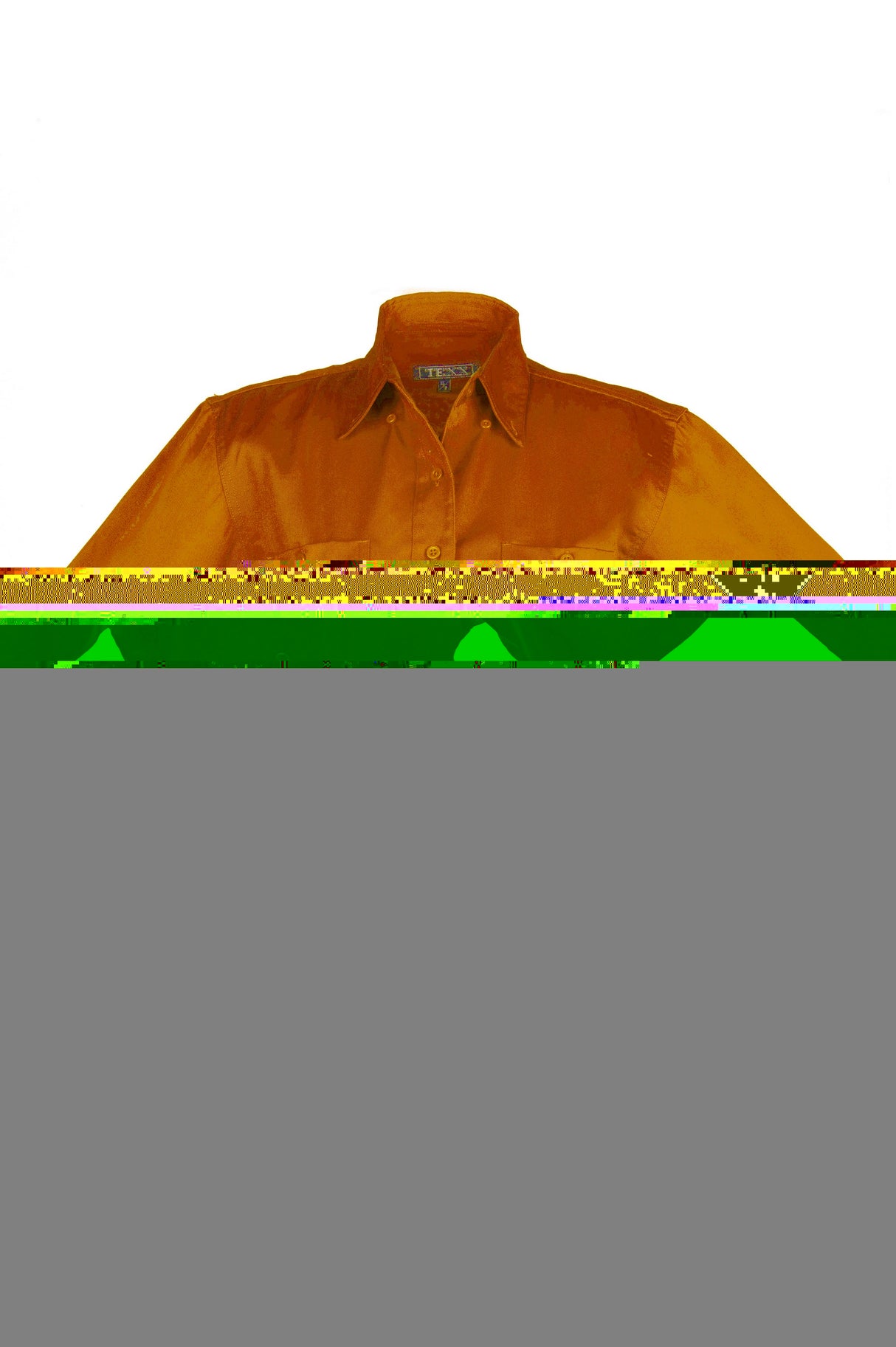 Ladies Cotton Blend Twill Short Sleeve Shirt (ORANGE) (XS-3XL)