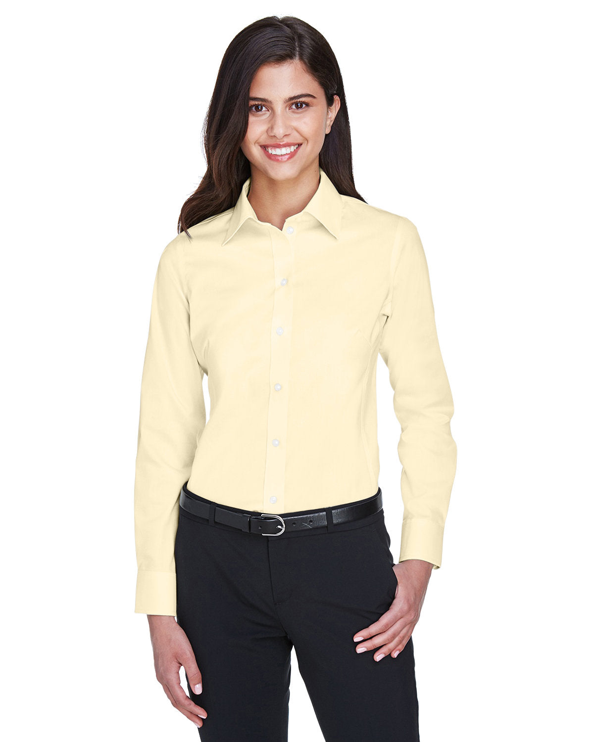 Devon and Jones Ladies' Crown Collection® Solid Stretch Twill Woven Shirt