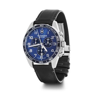 FieldForce Blue Chronograph Dial w/Black Leather Strap