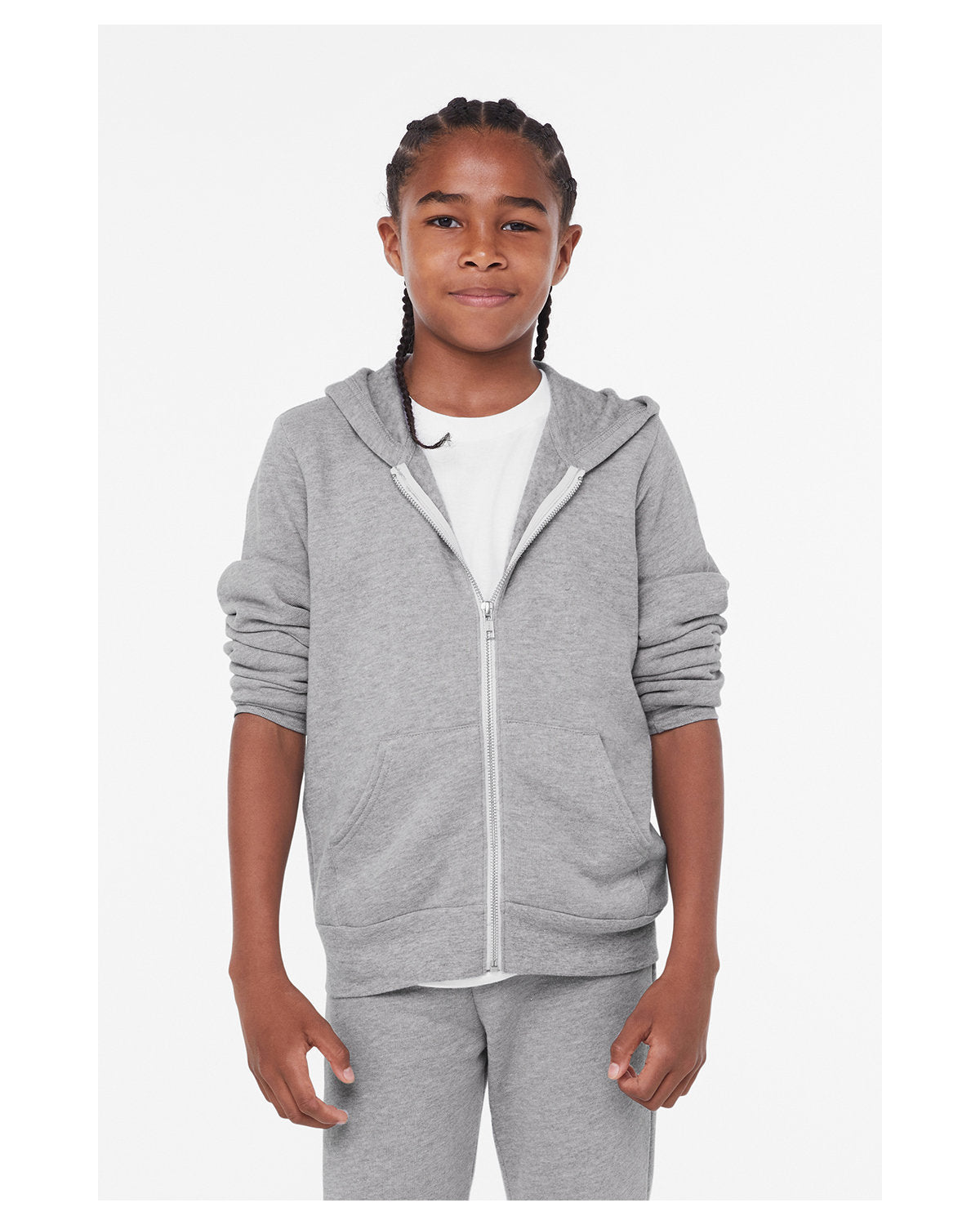 BELLA+CANVAS Youth Sponge Fleece Full-Zip Hooded Sweatshirt