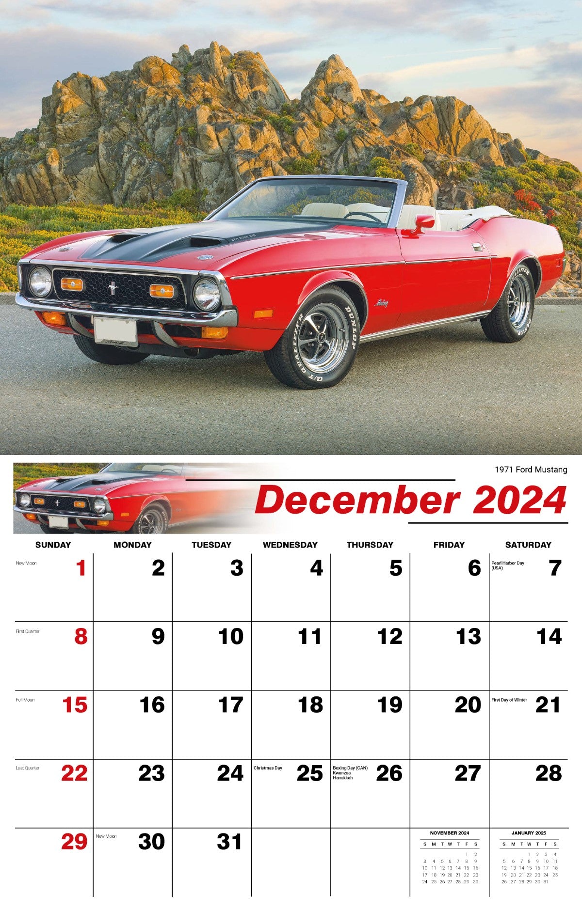 Galleria Wall Calendar 2025 Classic Cars