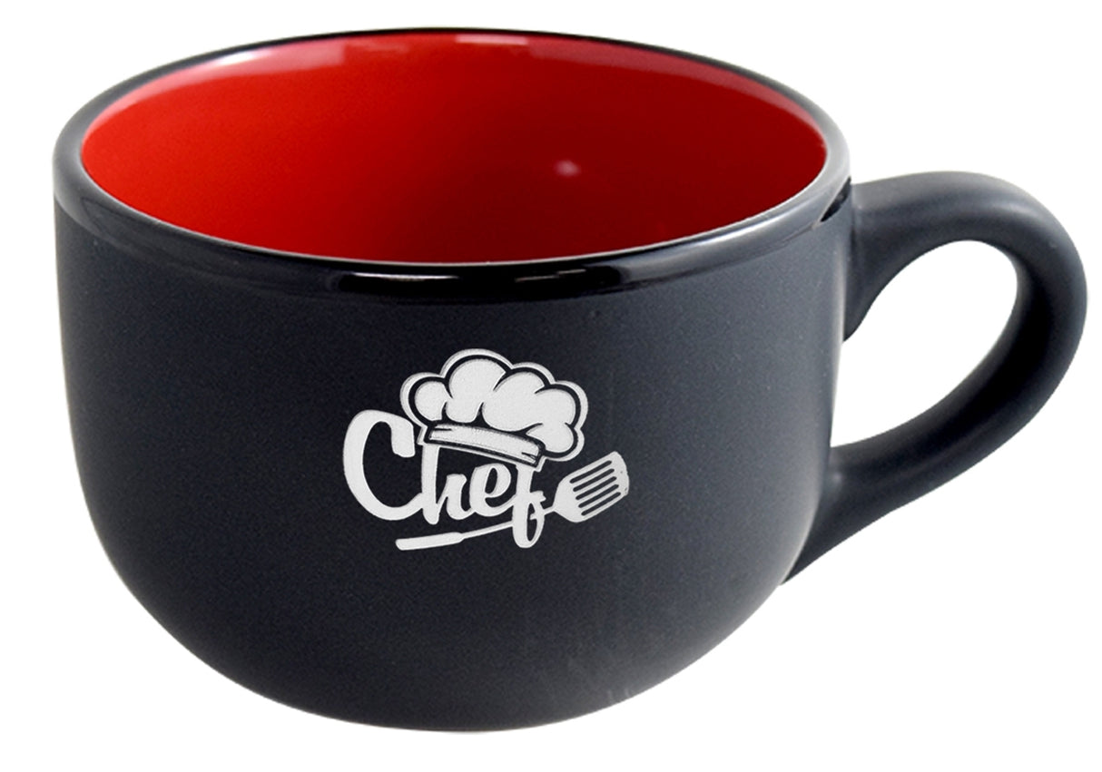 Aloha 2tone matte black/gloss red latte mug 16oz in Ripple gift box - Etched