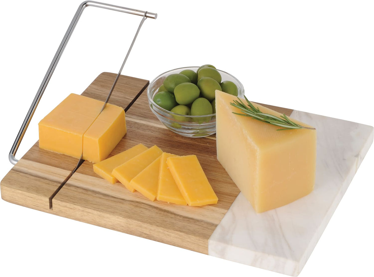 Marble and Acacia Wood Cheese Cutting Board