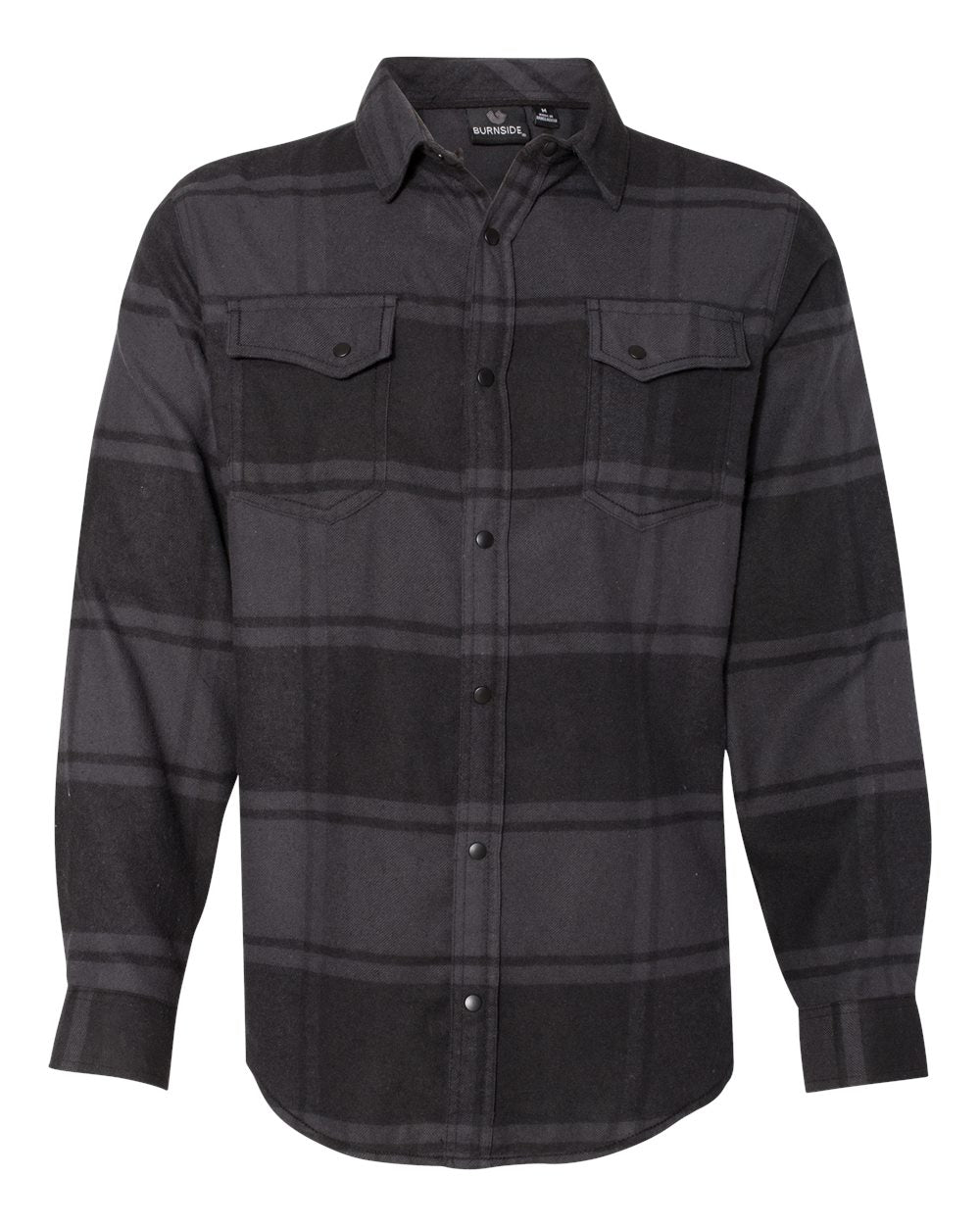 Burnside® Snap Front Long Sleeve Plaid Flannel Shirt