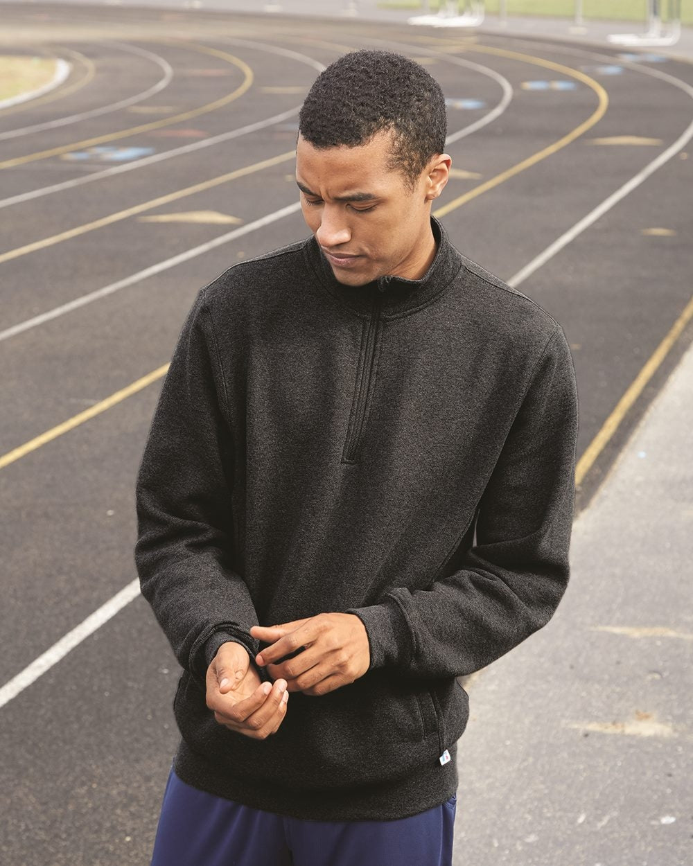Russell Athletic Dri Power Quarter Zip Cadet Collar Sweatshirt