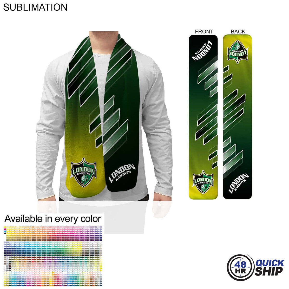 48 Hr Quick Ship - Ultra Soft and Smooth Microfleece Scarf, 8x60, Sublimated BOTH sides
