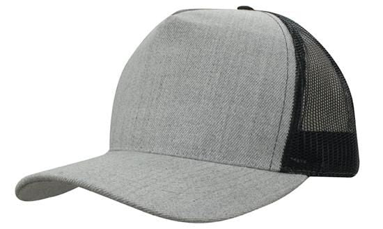 000977 Grey Marle American Twill Cap w/Mesh Back
