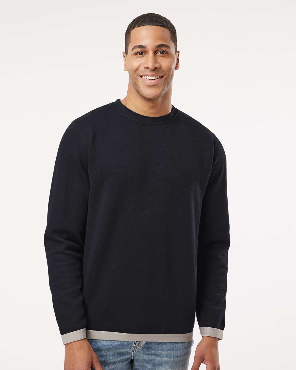 Lat Apparel Statement Fleece Crewneck Sweater