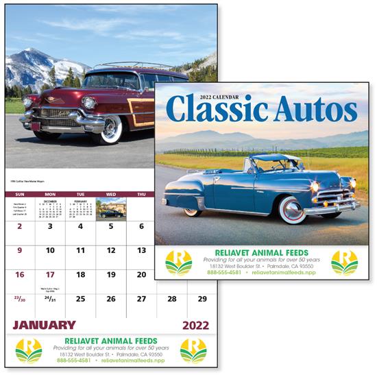 Good Value® Classic Autos Stapled Calendar