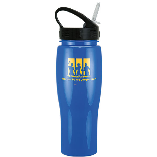 24 Oz. Contour Bottle w/ Sport Sip Lid And Straw - Solid Colors