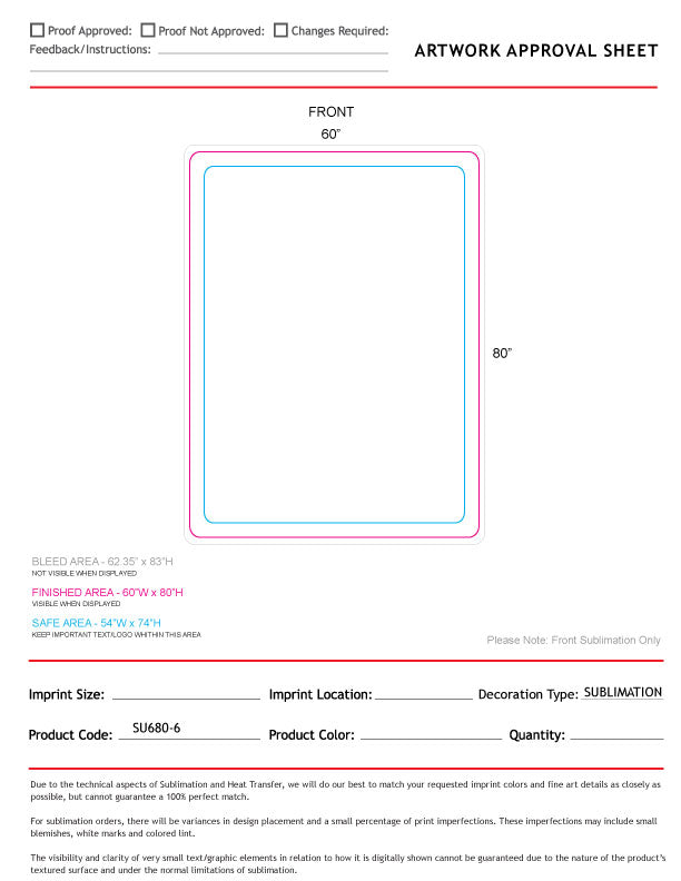 48 Hr Quick Ship - Sherpa Faux Wool Lined Micro Mink Throw, 60x80, Sublimated Edge to Edge 1 side