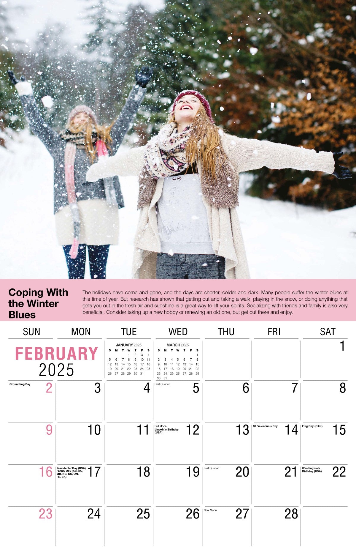 Galleria Wall Calendar 2025 Health Tips