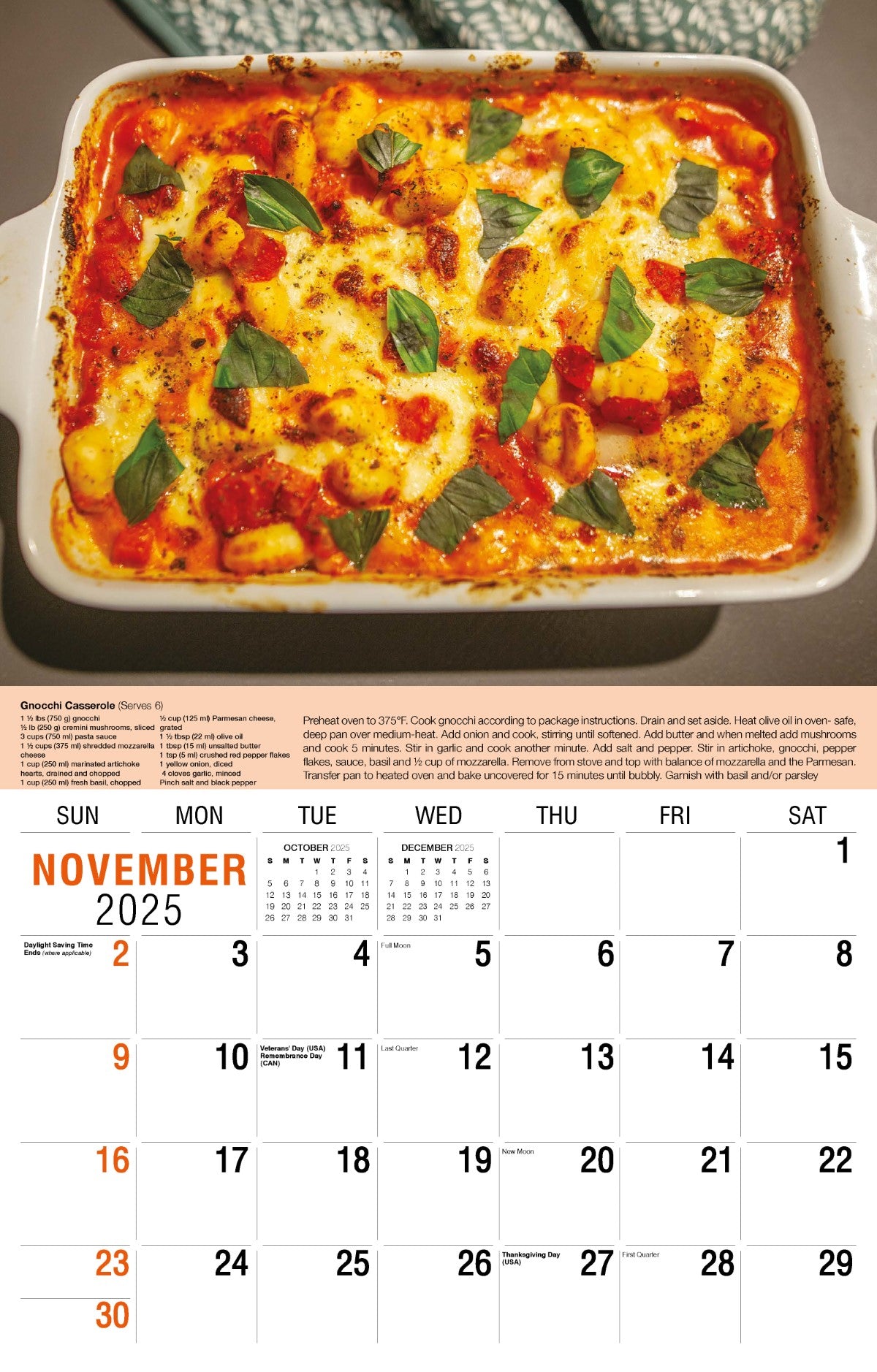 Galleria Wall Calendar 2025 Recipes