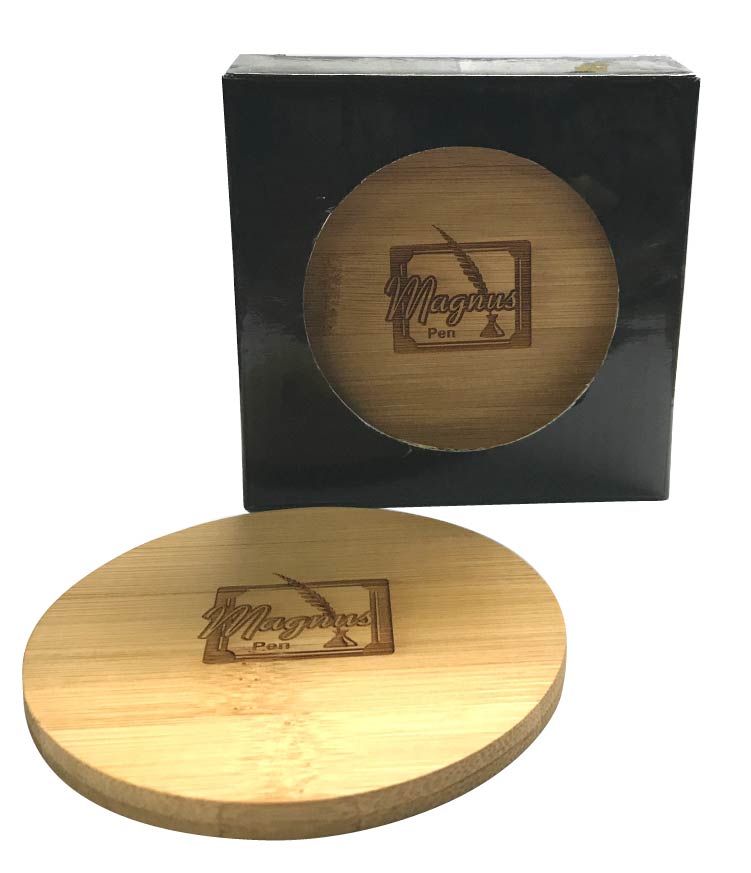 4 Piece Round Bamboo Coaster Gift Set (3-5 Days)