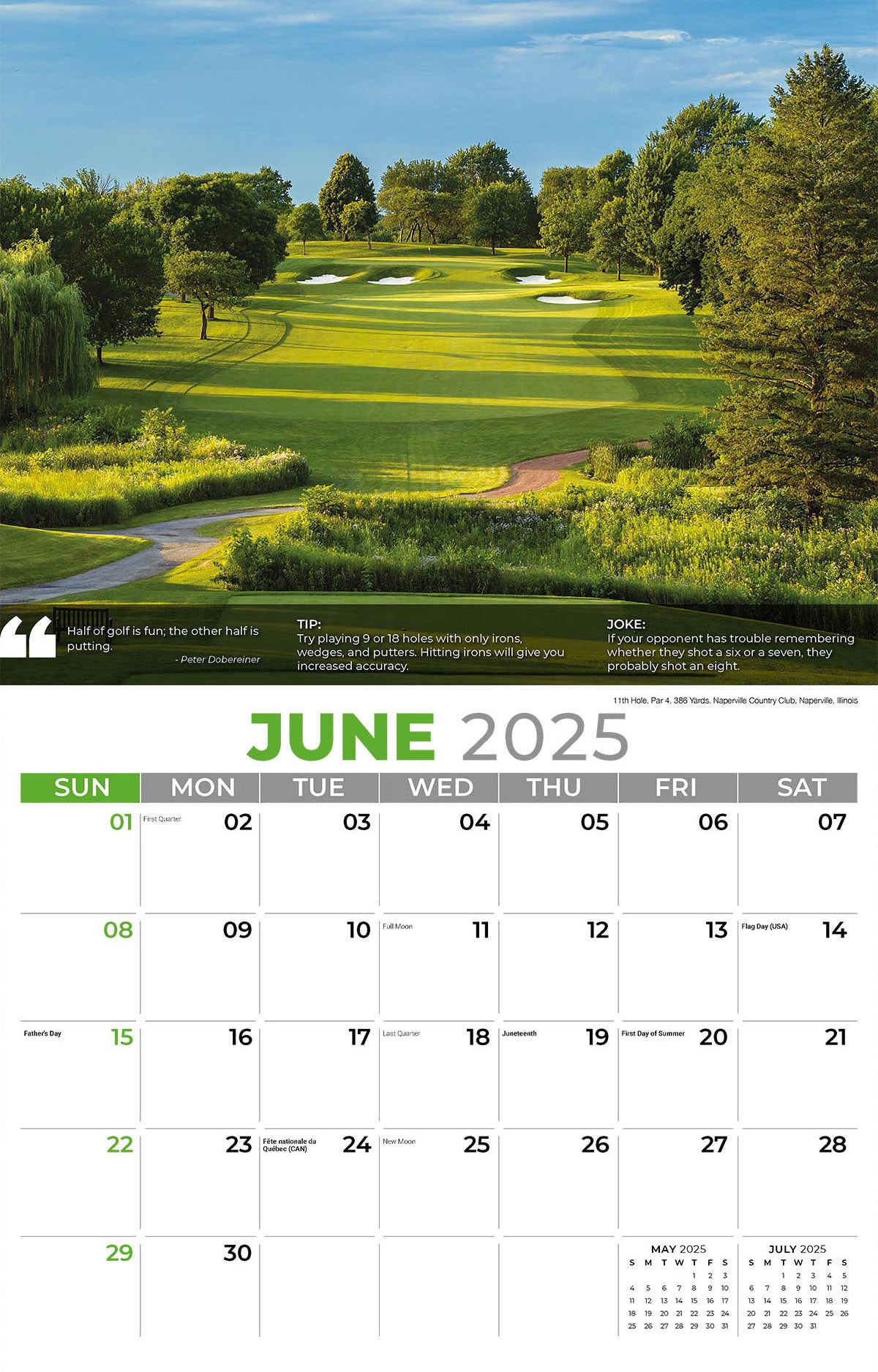 Galleria Wall Calendar 2025 Golf Tips