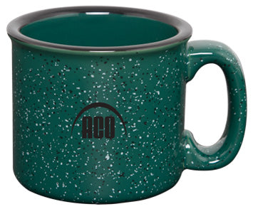 Camper 15oz speckled dark green mug