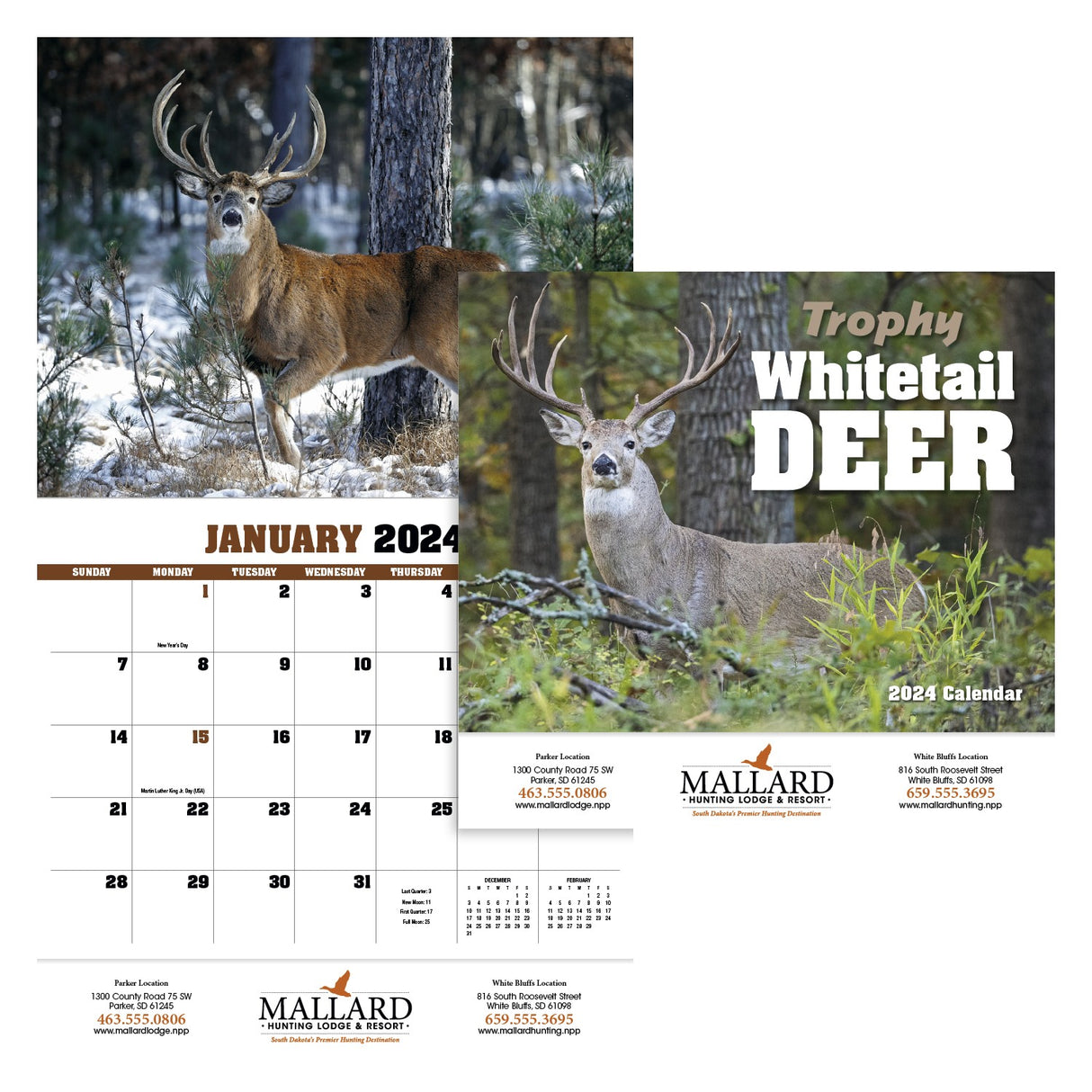 Trophy Whitetail Deer Appointment Calendar - Stapled