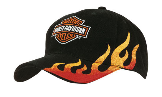 Brushed Heavy Cotton Cap w/Flame Embroidery