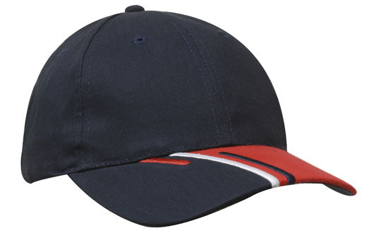 Brushed Cotton Cap w/Tri-Colored Visor