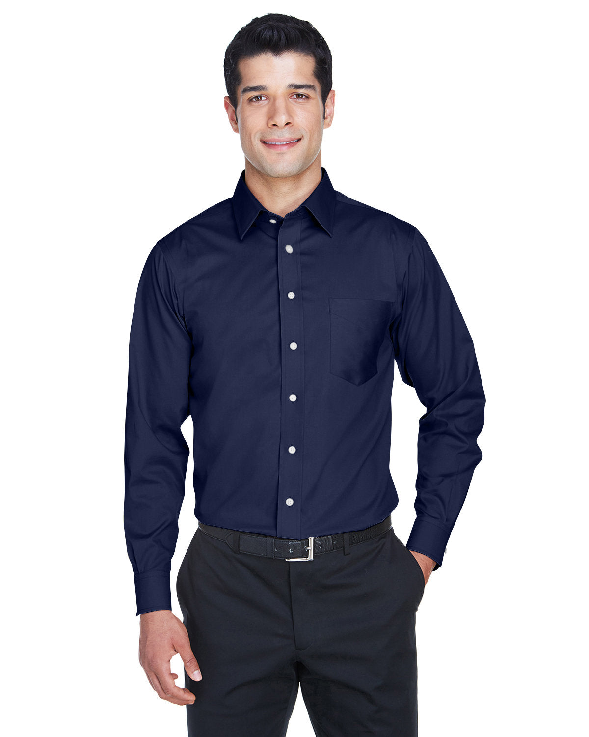000163 Devon and Jones Men's Crown Collection® Solid Stretch Twill Woven Shirt
