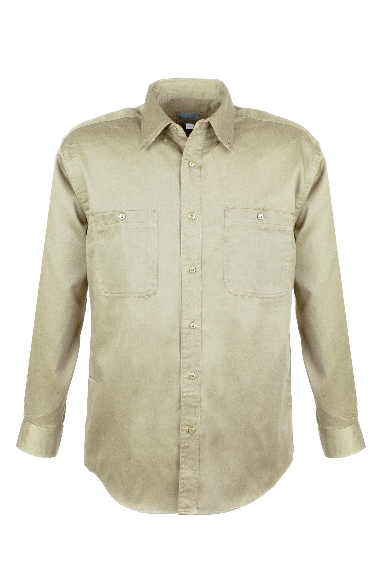 Men's Cotton Blend Twill Long Sleeve Shirt Tall (Stone) (LT-3XLT)