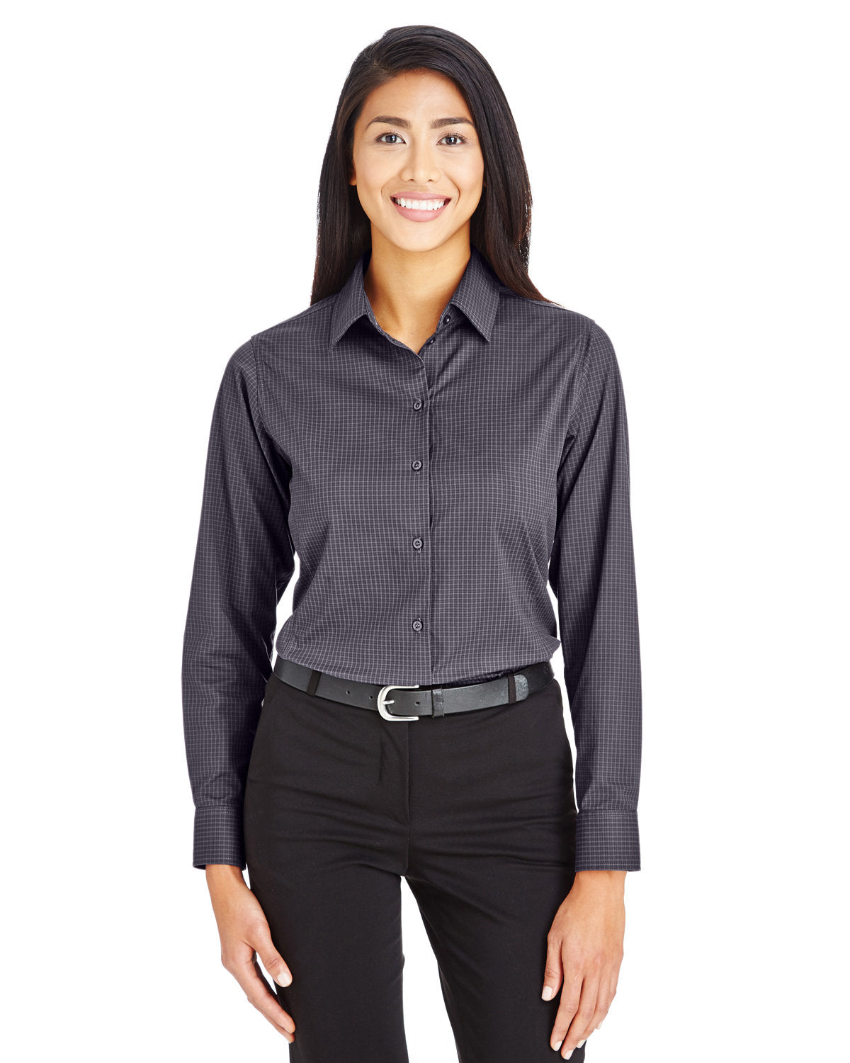 DEVON AND JONES CrownLux Performance® Ladies' Tonal Mini Check Woven Shirt