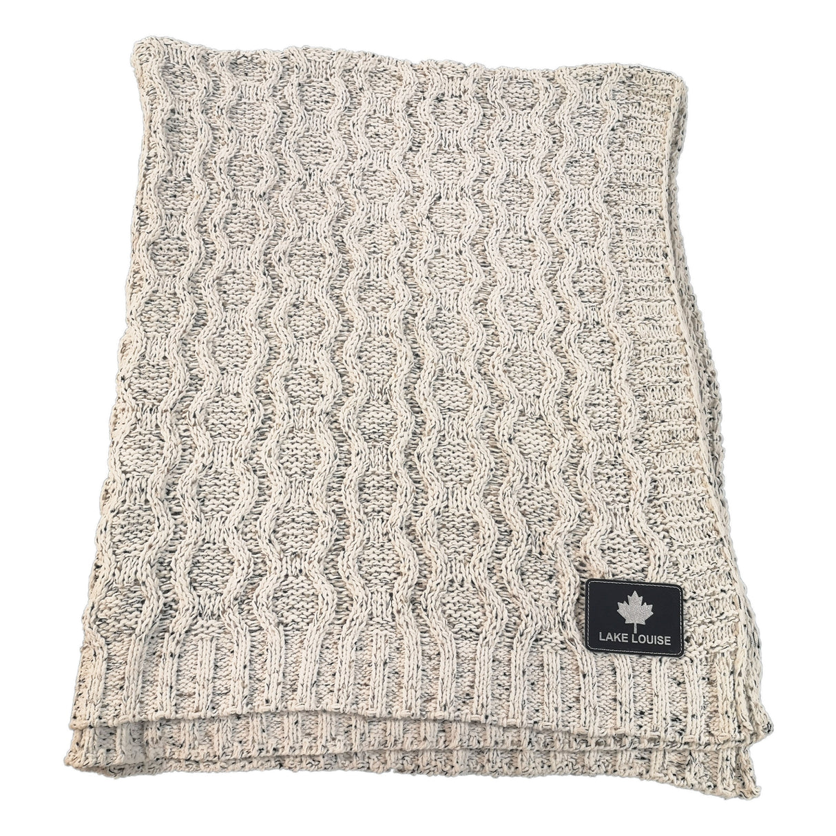 48 Hr Quick Ship - Heather Cable Knit Chenille Blanket, 50x60, with Lasered logo patch