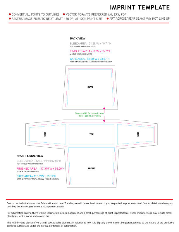Sublimated Stretch Curved Fit Table Throw for 4ft Demo, Sampling Table, 4 sided, Closed Back