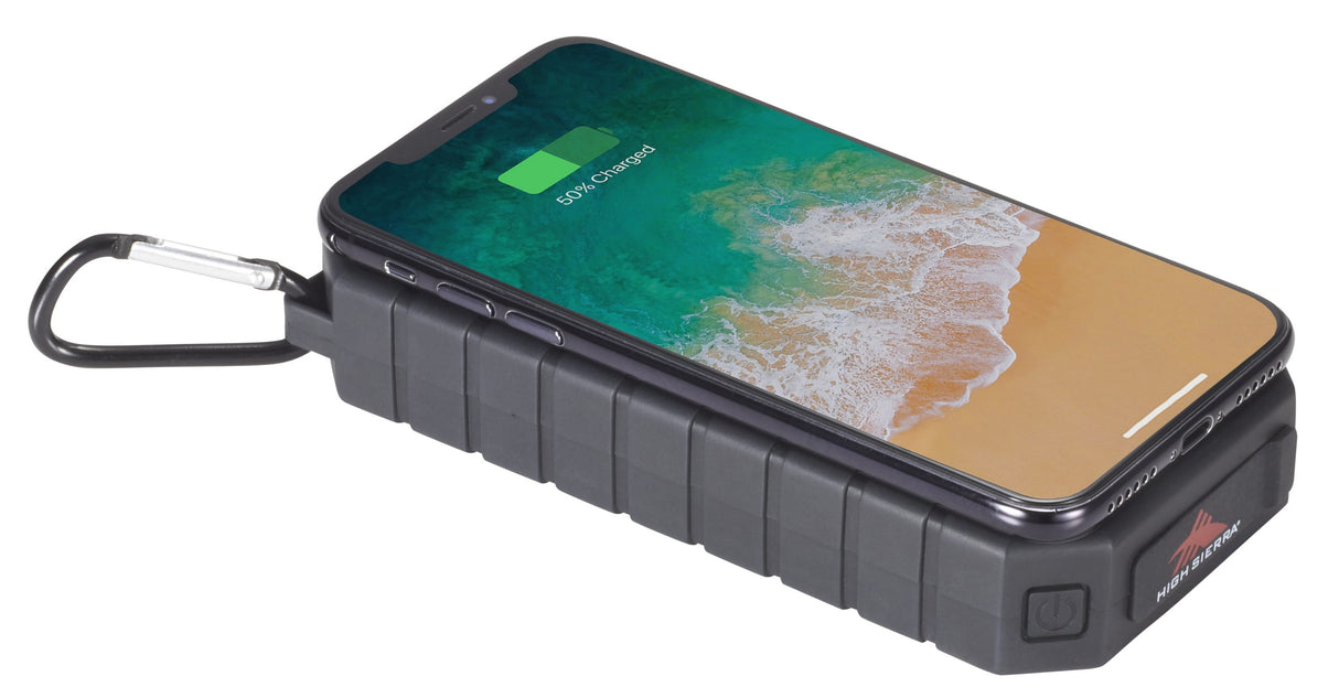 High Sierra IPX 5 Solar Fast Wireless Power Bank