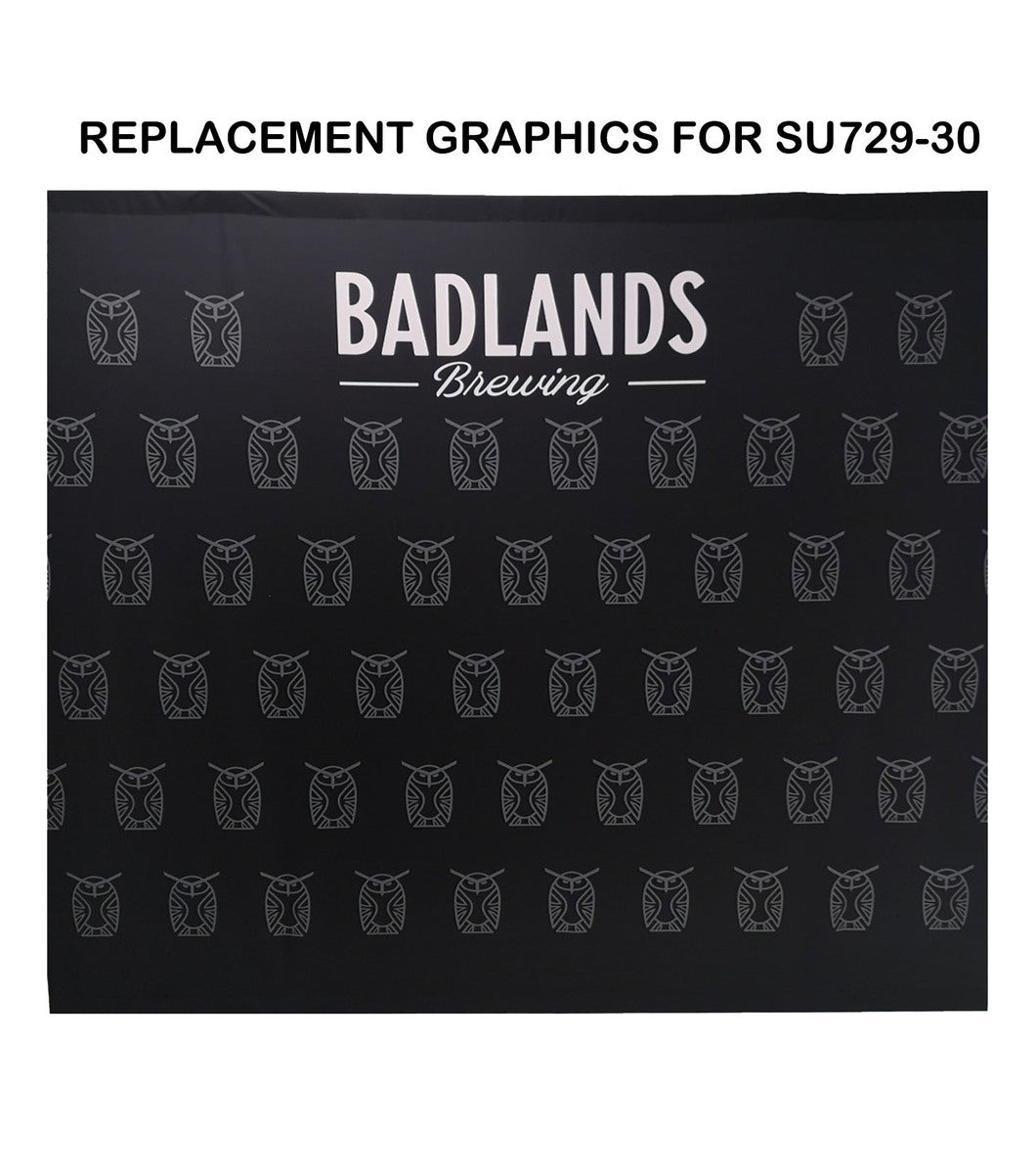 Replacement Full Color Graphics for 10' Wide Display, Media Wall, Backdrop SU729-30, NO SETUP CHARGE