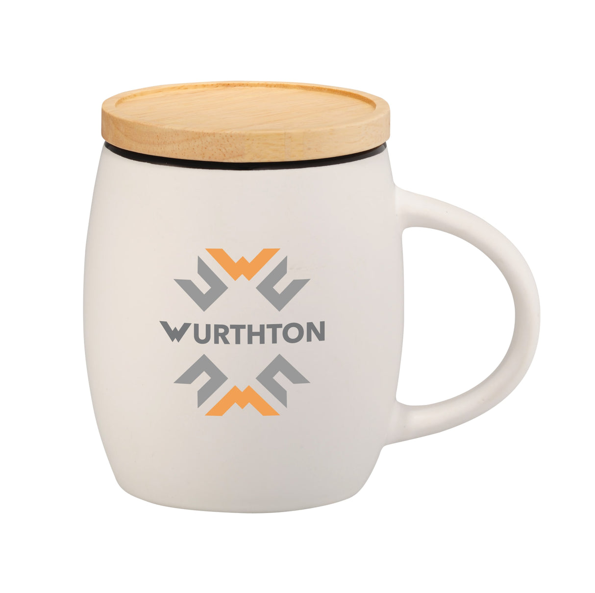 15 Oz. Hearth Ceramic Mug w/Wood Lid Coaster