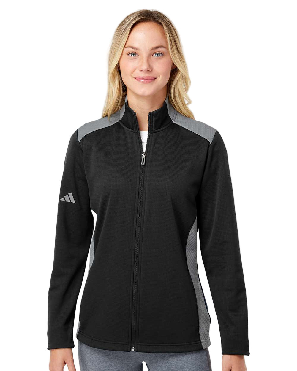 Adidas® Women's Textured Mixed Media Full-Zip Jacket