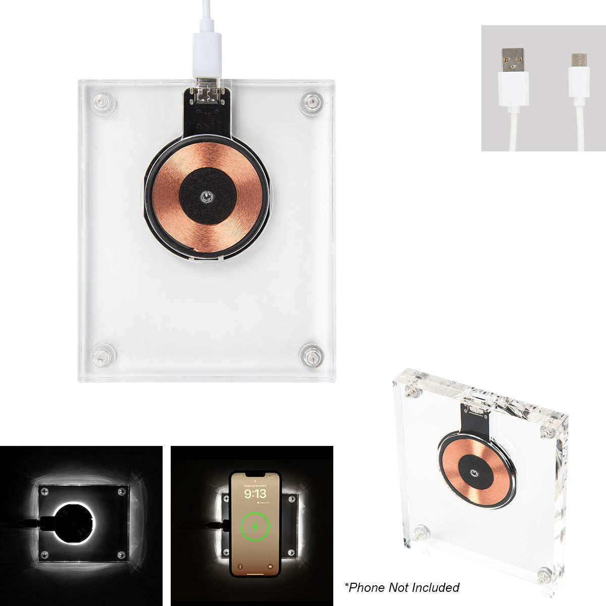 15w Acrylic Light Up Wireless Charger