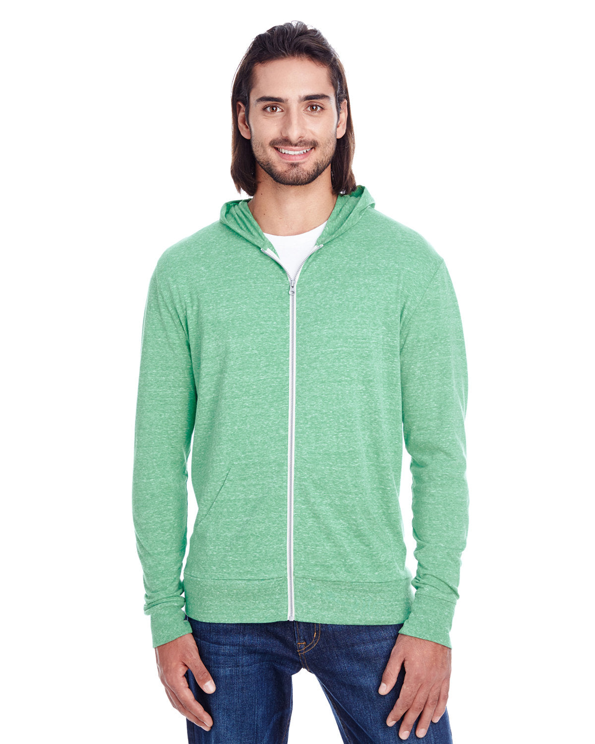 000236 THREADFAST Unisex Triblend Full-Zip Light Hoodie