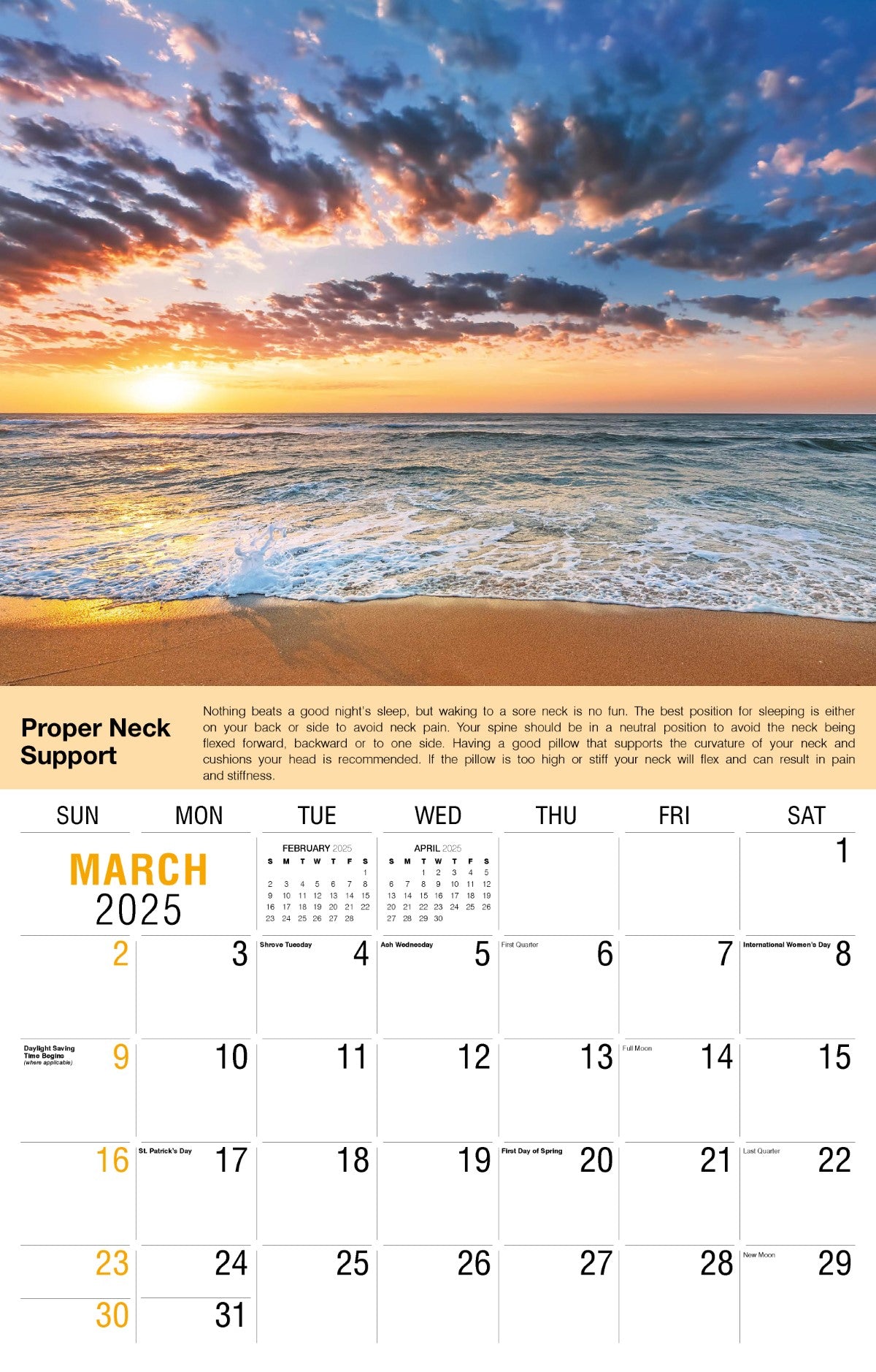 Galleria Wall Calendar 2025 Health Tips