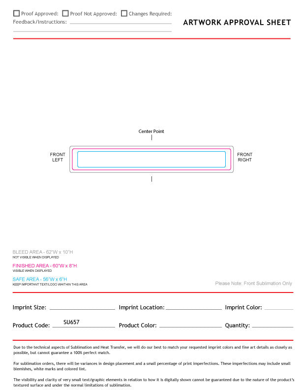Ultra Soft and Smooth Microfleece Scarf, 8x60, Sublimated Edge to Edge 1 side
